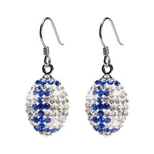 earrings clear and navy crystal footballs